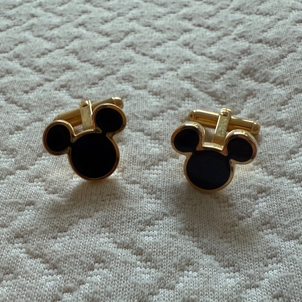 Disney Gold and Black Mickey Cufflinks